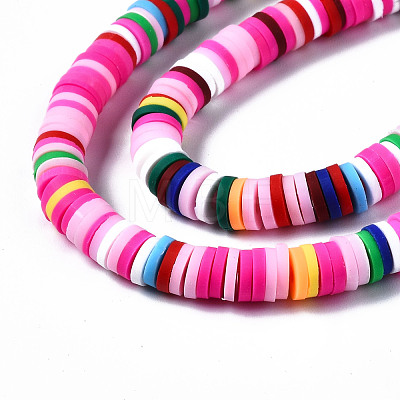 Handmade Polymer Clay Beads Strands CLAY-R089-6mm-096-1