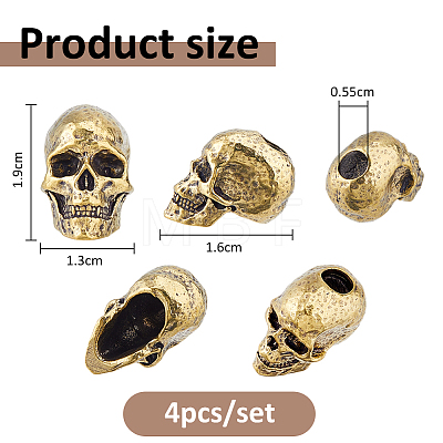 4Pcs Brass European Beads KK-FH0008-40AG-1