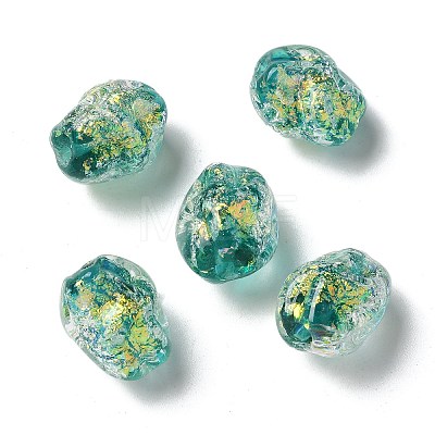 Handmade Foil Lampwork Beads Strands FOIL-Z001-06A-1