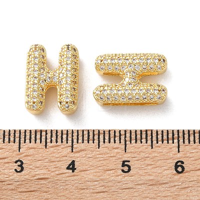 Rack Plating Brass Micro Pave Cubic Zirconia Slide Charms KK-C084-34G-H-1