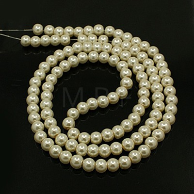 10MM Creamy White Round Pearlized Glass Pearl Beads Strands for Noble Necklace Jewelry Making X-HY-10D-B02-1