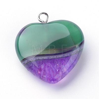 Dyed Natural Agate Pendants G-S214-17-1