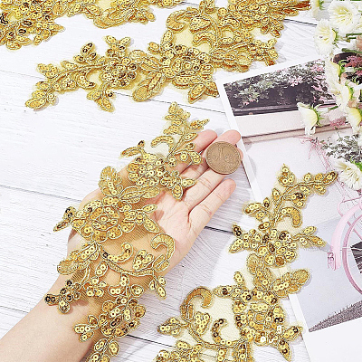 2Pairs Leaves Polyester Embroidery Ornaments Accessories DIY-GF0014-46C-1