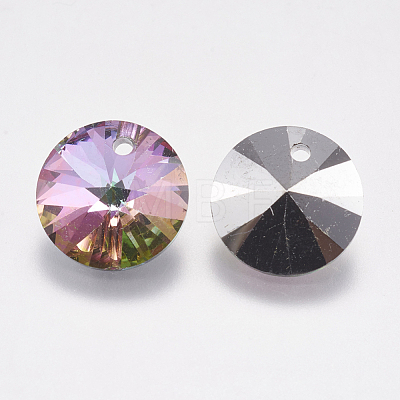 Faceted Glass Rhinestone Charms RGLA-F049-6mm-001VO-1