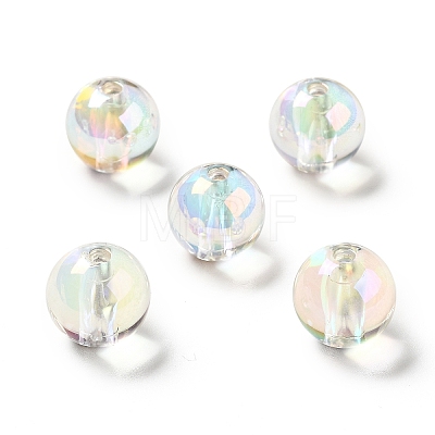 Two Tone UV Plating Rainbow Iridescent Acrylic Beads TACR-D010-03A-1