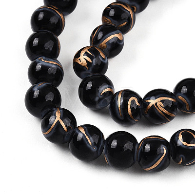 Baking Paint Glass Beads Strands DGLA-N010-8mm-10-1