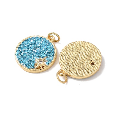 Brass Micro Pave Cubic Zirconia Pendants KK-C143-47G-01-1