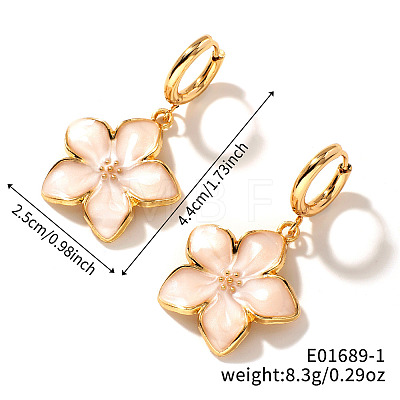 Floral Field Style High-end Daily Brass Hoop Earrings QW9195-1-1