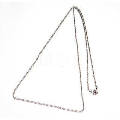 304 Stainless Steel Cable Chain Necklaces NJEW-L398-04P-1