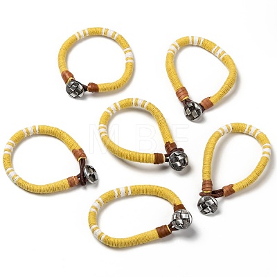 Trendy Unisex Jute Twine Woven Bracelets X-BJEW-L255-10-1