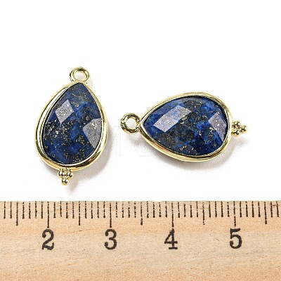 Natural Lapis Lazuli Faceted Pendants G-M431-15G-05-1