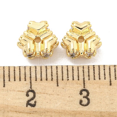 Brass Micro Pave Clear Cubic Zirconia Charms KK-Z044-04G-1