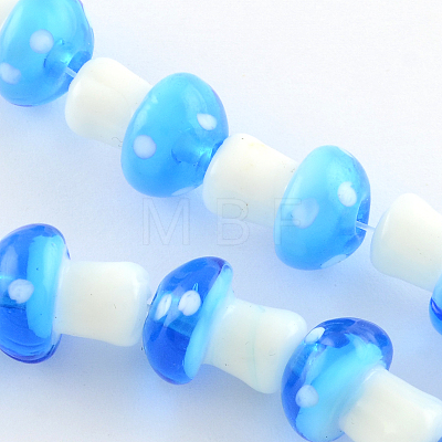 Mushroom Handmade Lampwork Beads Strands X-LAMP-R116-17-1