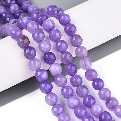 Dyed Natural White Jade Beads Strands G-T139-8mm-60-10-1