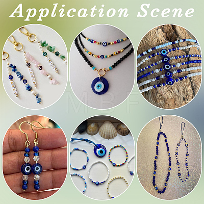 300Pcs Flat Round Evil Eye Resin Beads RESI-SC0006-78-1