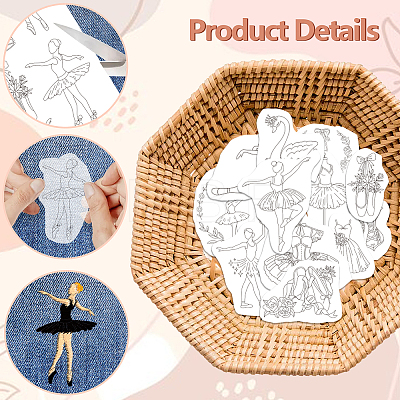 4 Sheets 11.6x8.2 Inch Stick and Stitch Embroidery Patterns DIY-WH0455-146-1