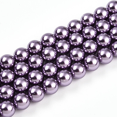 Baking Painted Pearlized Glass Pearl Bead Strands HY-N002-6mm-A14-1