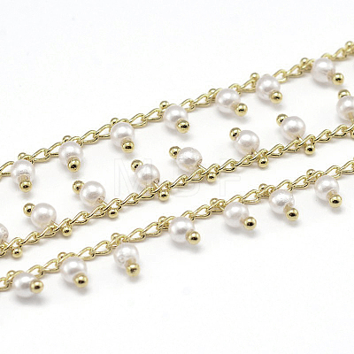 Handmade Imitation Pearl ABS Beaded Chains CHC-O003-12G-1