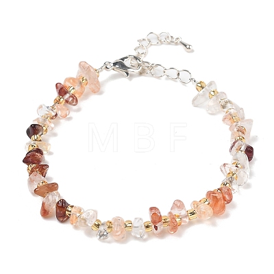 Natural Ferruginous Quartz Beads Bracelets for Women BJEW-H623-02S-11-1