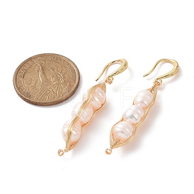 Natural Freshwater Pearl Dangle Earrings EJEW-JE03411-1