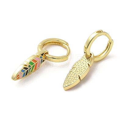 Real 18K Gold Plated Brass Dangle Hoop Earrings EJEW-L268-008G-02-1