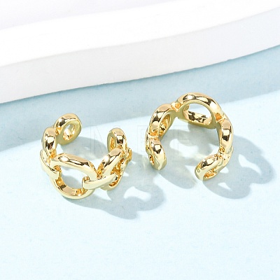 Brass Cuff Earrings EJEW-G445-03G-1