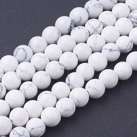 Synthetic Howlite Beads Strands G-E110-6mm-5-1