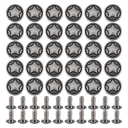 120 Bags Zinc Alloy Decorative Rivets FIND-FH0017-90A-1