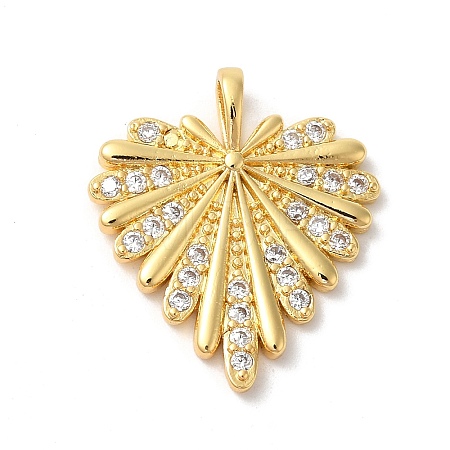 Rack Plating Brass Clear Cubic Zirconia Pendants KK-Z056-13G-1