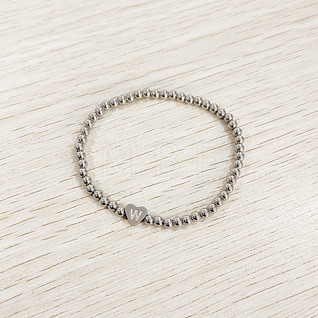 304 Stainless Steel Beads Stretch Bracelets for Women FS-WGC4F34-23-1