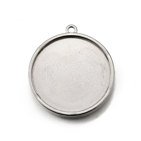 304 Stainless Steel Pendant Cabochon Settings STAS-S181-02P-B-1