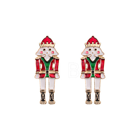 Cartoon Soldier Shape Alloy Enamel Stud Earrings FS-WGA682D-07-1