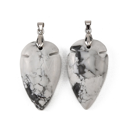 Natural Howlite Pendants G-H359-04P-07-1