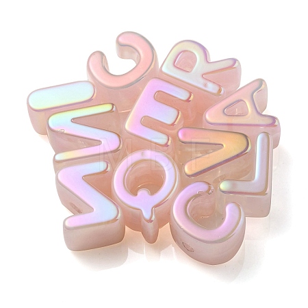 Opaque Rainbow Iridescent Acrylic Beads OACR-P010-22H-1