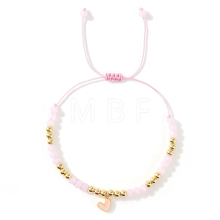 Heart Brass Enamel Charm Bracelets CK5066-4-1