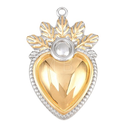 304 Stainless Steel Big Pendants STAS-G398-10GP-1