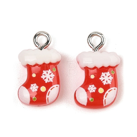Christmas Theme Opaque Resin Pendants RESI-S08-02C-1