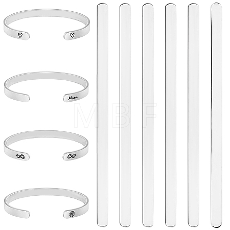 304 Stainless Steel Bangle Blank Strips MAK-WH0016-02B-P-1