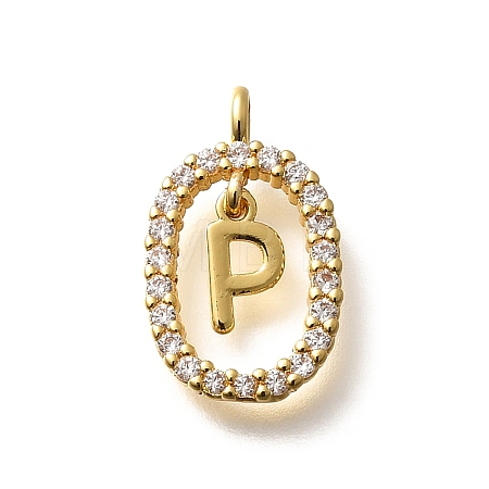 Brass Micro Pave Cubic Zirconia Pendants ZIRC-P123-01G-P01-1