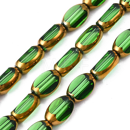 Electroplate Glass Beads Strands X-EGLA-N008-015G-1