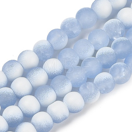 Frosted Crackle Glass Beads X1-GLAA-U001-8mm-M14-1