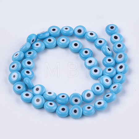 Handmade Evil Eye Lampwork Beads Strands LAMP-S191-02B-09-1