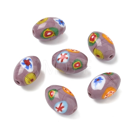 Handmade Millefiori Glass Beads LAMP-U004-02H-1