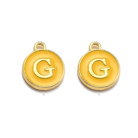 Golden Plated Alloy Enamel Charms ENAM-Q437-13G-1