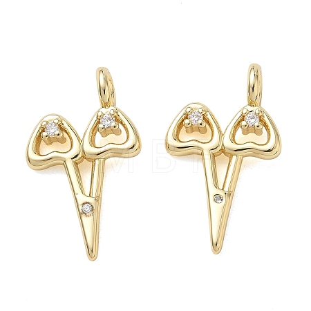 Brass Micro Pave Clear Cubic Zirconia Pendants CU-CBA5585-02G-1