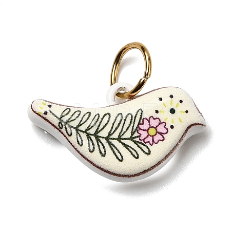 Printing 304 Stainless Steel Pendants STAS-K304-09E-G-1