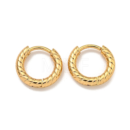 202 Stainless Steel Huggie Hoop Earrings with 304 Stainless Steel Pins for Women EJEW-H003-04G-1