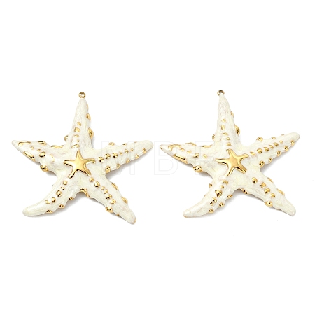 Ocean 304 Stainless Steel Enamel Big Pendants X-STAS-T076-08C-02G-1
