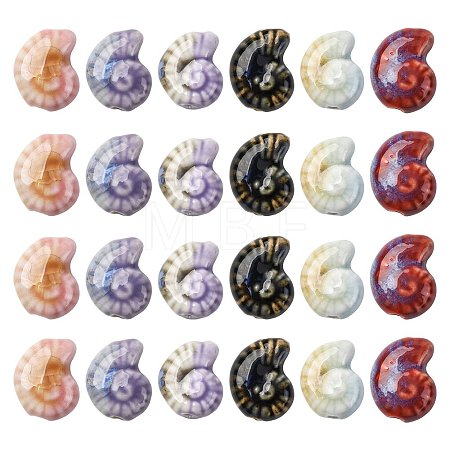 18Pcs 6 Colors Handmade Porcelain Beads for DIY Bracelet Accessories PORC-FS0001-24-1