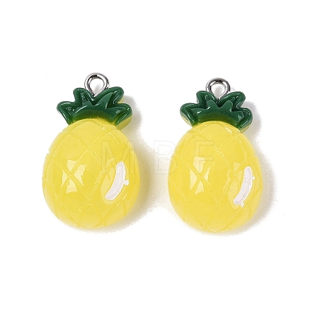 Spray Painted Opaque Resin Pendants RESI-Q232-01D-1